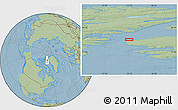 Savanna Style Location Map of the area around 78° 42' 20" N, 72° 10' 30" W, hill shading