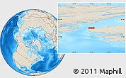Shaded Relief Location Map of the area around 78° 42' 20" N, 72° 10' 30" W