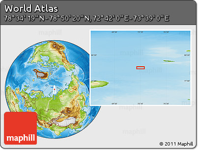 Physical Location Map of the Area around 78° 42' 20" N, 73° 10' 30" E
