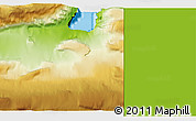 Physical 3D Map of the area around 78° 42' 20" N, 78° 7' 30" W
