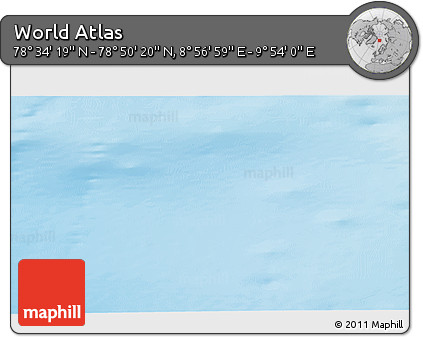 Physical 3D Map of the Area around 78° 42' 20" N, 9° 25' 30" E