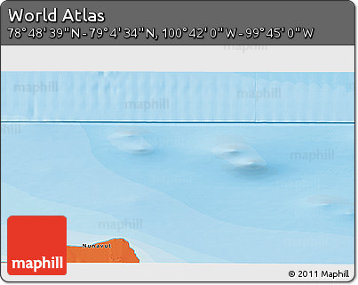 Political 3D Map of the Area around 78° 56' 37" N, 100° 13' 29" W