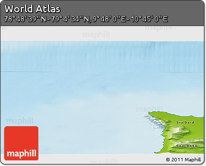 Physical 3D Map of the Area around 78° 56' 37" N, 10° 16' 30" E
