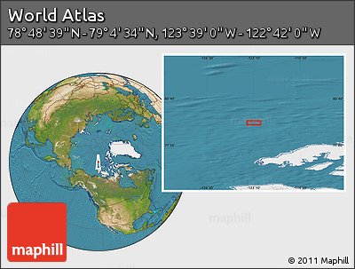 Satellite Location Map of the Area around 78° 56' 37" N, 123° 10' 30" W