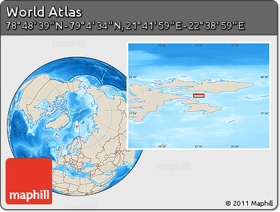 Shaded Relief Location Map of the Area around 78° 56' 37" N, 22° 10' 29" E