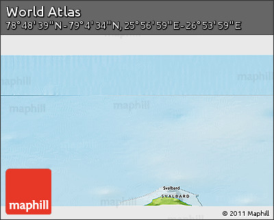 Physical 3D Map of the Area around 78° 56' 37" N, 26° 25' 29" E