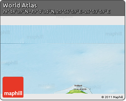 Physical 3D Map of the Area around 78° 56' 37" N, 26° 25' 29" E