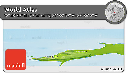Physical Panoramic Map of the Area around 78° 56' 37" N, 28° 7' 30" E