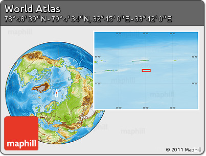 Physical Location Map of the Area around 78° 56' 37" N, 33° 13' 30" E