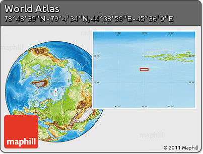 Physical Location Map of the Area around 78° 56' 37" N, 45° 7' 30" E