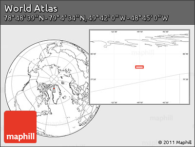 Blank Location Map of the Area around 78° 56' 37" N, 49° 13' 30" W