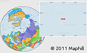 Political Location Map of the area around 78° 56' 37" N, 51° 55' 29" E