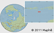 Savanna Style Location Map of the area around 78° 56' 37" N, 51° 55' 29" E, hill shading