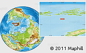 Physical Location Map of the area around 78° 56' 37" N, 54° 28' 30" E