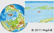 Physical Location Map of the area around 78° 56' 37" N, 55° 19' 30" E
