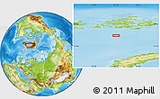 Physical Location Map of the area around 78° 56' 37" N, 56° 10' 29" E