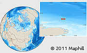 Shaded Relief Location Map of the area around 79° 10' 48" N, 112° 16' 30" E
