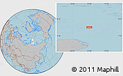 Gray Location Map of the area around 79° 10' 48" N, 113° 58' 29" E, hill shading