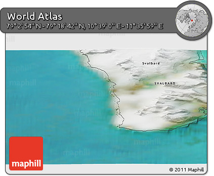 Satellite 3D Map of the Area around 79° 10' 48" N, 11° 7' 30" E