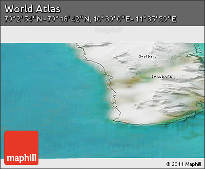 Satellite 3D Map of the Area around 79° 10' 48" N, 11° 7' 30" E