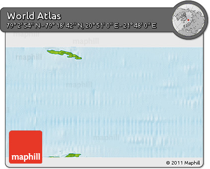 Physical 3D Map of the Area around 79° 10' 48" N, 21° 19' 30" E