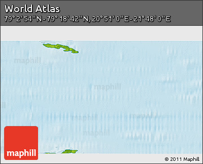 Physical 3D Map of the Area around 79° 10' 48" N, 21° 19' 30" E