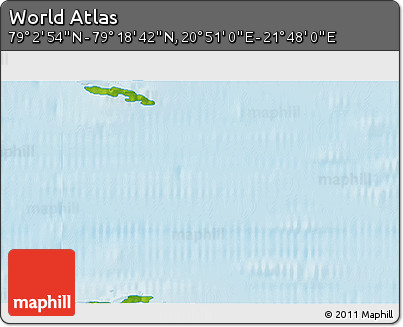 Physical 3D Map of the Area around 79° 10' 48" N, 21° 19' 30" E