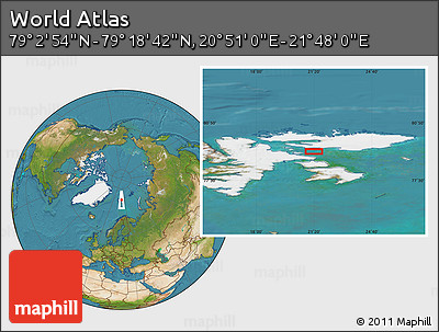 Satellite Location Map of the Area around 79° 10' 48" N, 21° 19' 30" E