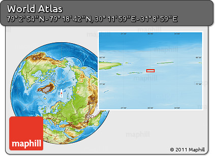 Physical Location Map of the Area around 79° 10' 48" N, 30° 40' 29" E