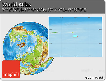 Physical Location Map of the Area around 79° 10' 48" N, 37° 28' 30" E