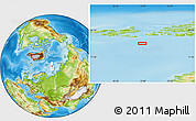 Physical Location Map of the area around 79° 10' 48" N, 51° 55' 29" E