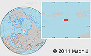 Gray Location Map of the area around 79° 10' 48" N, 52° 46' 29" E