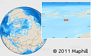 Shaded Relief Location Map of the area around 79° 10' 48" N, 52° 46' 29" E