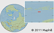 Savanna Style Location Map of the area around 79° 10' 48" N, 54° 28' 30" E, hill shading