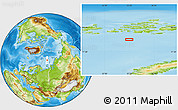 Physical Location Map of the area around 79° 10' 48" N, 55° 19' 30" E
