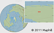 Savanna Style Location Map of the area around 79° 10' 48" N, 55° 10' 29" W, hill shading