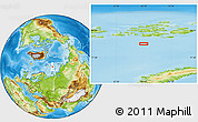 Physical Location Map of the area around 79° 10' 48" N, 56° 10' 29" E