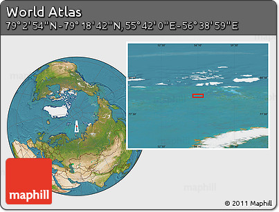 Satellite Location Map of the Area around 79° 10' 48" N, 56° 10' 29" E