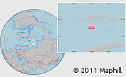 Gray Location Map of the area around 79° 10' 48" N, 57° 1' 29" E, hill shading