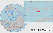 Gray Location Map of the area around 79° 10' 48" N, 57° 52' 30" E, hill shading