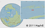 Savanna Style Location Map of the area around 79° 10' 48" N, 57° 52' 30" E, hill shading