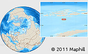 Shaded Relief Location Map of the area around 79° 10' 48" N, 57° 52' 30" E