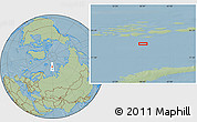 Savanna Style Location Map of the area around 79° 10' 48" N, 58° 43' 30" E, hill shading