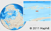 Shaded Relief Location Map of the area around 79° 10' 48" N, 58° 43' 30" E