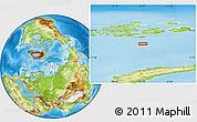 Physical Location Map of the area around 79° 10' 48" N, 59° 34' 30" E