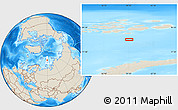 Shaded Relief Location Map of the area around 79° 10' 48" N, 59° 34' 30" E