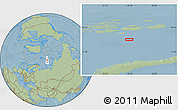 Savanna Style Location Map of the area around 79° 10' 48" N, 60° 25' 29" E, hill shading
