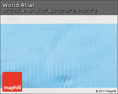 Physical 3D Map of the Area around 79° 10' 48" N, 6° 1' 30" E