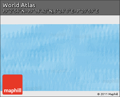 Physical 3D Map of the Area around 79° 10' 48" N, 6° 52' 30" E