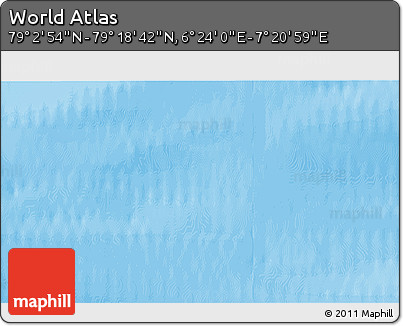 Physical 3D Map of the Area around 79° 10' 48" N, 6° 52' 30" E